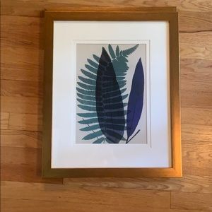 Gold frame leaf wall decor